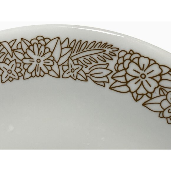 Vintage Corelle Ware Brown Woodland Floral 10 1/4" Dinner Plates White Brown - Picture 7 of 8